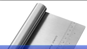 Stainless Steel Dough Cutter Scraper Kitchen Pastry Cake Spatula Tool Dough Cutter Slicer with Measurement For Baking