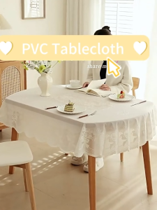 Elegant Tablecloth PVC Waterproof Oil Proof Heatproof Rectangular Wipe Clean Non Slip Home Living Room Luxury Coffee Table Scratch Resistant New Style Tablecloth