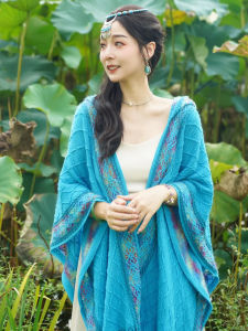 ผ้าคลุมไหล่ลมจีนสําหรับผู้หญิงผ้าพันคอตามฤดูกาลอเนกประสงค์เหมาะสําหรับฤดูหนาวฤดูร้อนฤดูใบไม้ผลิฤดูใบไม้ร่วงเหมาะสําหรับการถ่ายภาพท่องเที่ยวกลางแจ้ง