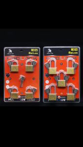 MUSCLE COW. แม่กุญแจ ลูกปืนล็อค คานยาว/คานสั้น ขนาด 40ซม./50ซม. 4 ชิ้น/ชุด มาสเตอร์คีย์ 5 ชิ้น/ชุด