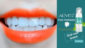 Aliver Teeth Whitening Foam Toothpaste Mousse mint Remove Plaque Stains Oral Odor Bright Teeth whitening and tartar remover 60ml