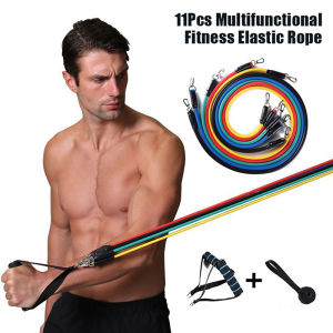 EELHOE | New 11PCS Set Muscle Training Straps Multifunctional Fitness Tension Strap Fitness Tension Training Harness Elastic RopeAcc