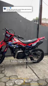 Decal stiker sticker WR 155 custom motif simpel warna merah hitam biru (D-C8-039)