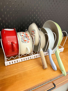 Kitchen Expandable Pot Pan Dish Rack Cabinet Internal Plate Bowl Organizer Countertop Pot Cover Utensil Storage Shelf