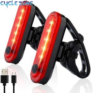 Rear Bike Tail Light USB Rechargeable Ultra Bright Taillights Fit On Bicycle Easy to Install for Cycling Safety Bicycle Light