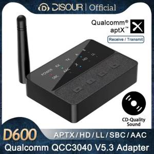 Bluetooth 5.3 Audio Adapter AptX/HD/LL Receiver Transmitter RCA AUX Qualcomm QCC3040 Wireless HIFI Stereo Adapter Lossless Sound