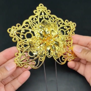 Cucuk Sanggul Tradisional Pengantin Gold Silver Aksesori Rambut Melayu Nikah Tunang Bridal Wanita