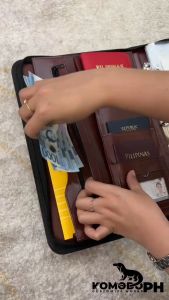 KomodoPH Gray with Handle - Leather Document Bag (With Name Engraving)