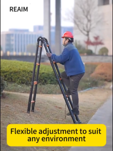 REAIM Heavy-Duty Telescopic Aluminum Ladder | Foldable Anti-Slip Multi-Purpose Step Ladder for Home & DIY