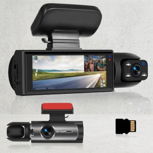 1080P HD Dual Dash Cam Front Rear Camera IR Night Vision G-Sensor 3.16 Inch IPS Screen Car DVR Recorder