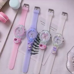Jam Tangan Anak Karakter Sanrio /Jam anak Lampu Led Silicone Strap