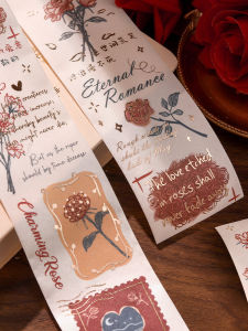 กระดาษฟอยล์ทองและเทปกระดาษของคนรักของจดหมายฟอยล์ทองและเทปกระดาษวัสดุ DIY สำหรับนักเรียนสมุดที่บันทึกด้วยมือลายดอกไม้และดอกไม้ธีมพืชแนวอาร์ตๆแบบย้อนยุคสกรีนฟอยล์ทองและลายกุหลาบ