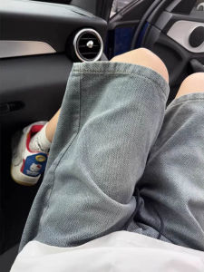 Quần Short Denim Nam Dáng Rộng Mùa Hè Mỏng Họa Tiết Chữ V Cổ Điển Phong Cách Mỹ Quần Dài Năm Điểm Cạp Vừa