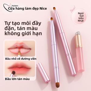 Chổi Môi Hai Đầu Chổi Môi Silicon Chổi Trang Điểm Chổi Kẻ Mắt Môi Di Động Chổi Trang Điểm Chuyên Nghiệp Có Nắp