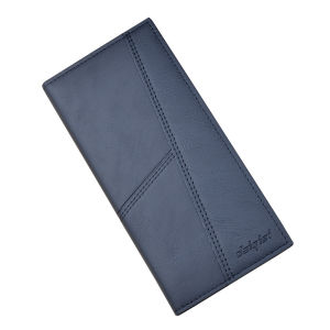 Long Thin Soft Leather Wallet for Men Multi-Card Slot Fashion Splicing Suit Bag Business OL Style Polyester Lining Youth Wallet