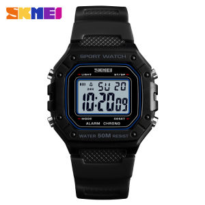 SKMEI 1496 Sports Waterproof Alarm Clock Military Digital Watch for Men LED Display Electronic Mens Wristwatch 1628
