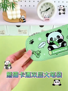 Oldlaiben Double Layer Pencil Case Cartoon Waterproof Primary School Large Capacity Stationery Box Student Kotak Pensel