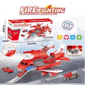 Big Airplane Kids Toys 4 Car Vehicle Transport Passenger Simulator Airplane Toy Fire Truck Gift
