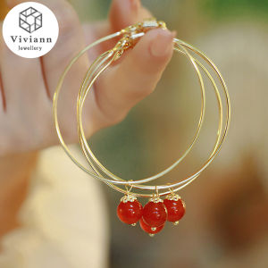 Viviann Original Red Bean Onyx Bracelet 14k Gold Handmade Onyx Beads Thin Bracelets For Women 925 Silver Yoga Jewelry DIY Charm Bracelet for Women Trend Hand String for Girls Bangle