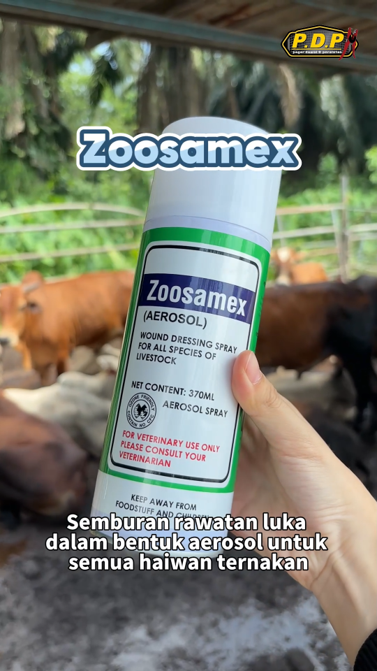 ZOOSAMEX Aerosol Spray untuk Haiwan Ternakan Luka Bernanah dan Berulat Wound Dressing Spray luka kucing anjing [370ml]