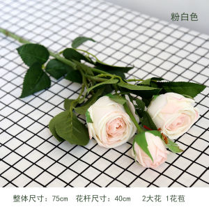 Luxurious Large Rose Flower Artificial Silk Flower Decorative Table Centerpiece Single European Style Living Room Placement