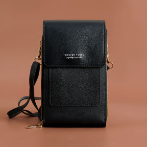 Túi Đeo Chéo Điện Thoại Mini Phong Cách Thời Trang Nữ Túi Đựng Điện Thoại Vuông Vuông PU Khóa Kéo Thiết Kế Hình Chữ Nhật