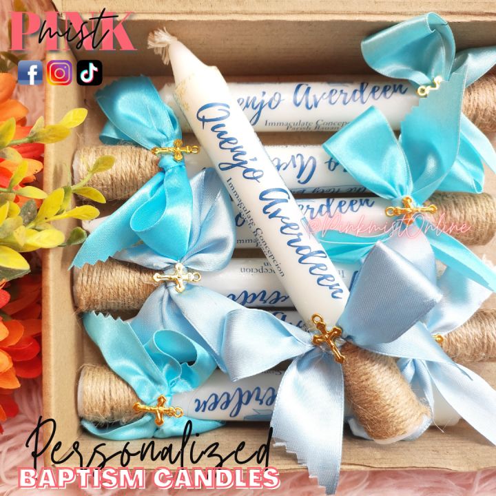 We Accept Rush Baptismal Candle Dedication Personalized for Christening  Dedication Baby Boy Girl Custom Favor Lazada PH