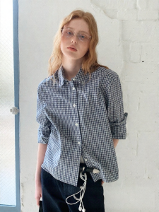 714street | Slim Fit Plaid Cotton Long Sleeve Shirt