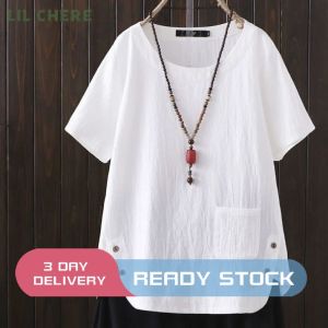 LIL CHERE Womens Blouses Cotton and Linen Blouse Casual Loose Thin Top