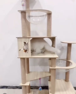 Realmpetz😻 Wooden Cat Tree Series Premium Sisal Cat Tree Scratcher 3 Levels Cat Scratcher Pets Kitten Scratching Post