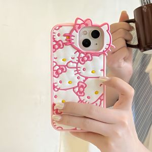Shockproof iPhone Case: HelloKitty Cat Silicone Case for iPhone 15/14/13/12