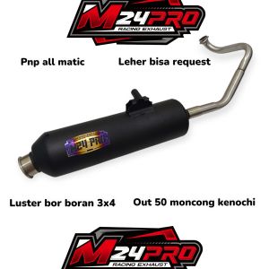 Knalpot Standar Racing M24PRO Luster Bor Boran 3x4 Out 50 Moncong Kenochi PNP Beat Scoopy Genio Vario Nmax Aerox Dll