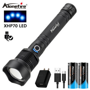 AloneFire H007 8000 Lumen Ánh Sáng XHP70 Mạnh Mẽ Nhất LED Đèn Pin USB Zoom Ngoài Trời Cắm Trại Ánh Sáng Không Thấm Nước Torch