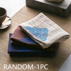 Thickened Cotton Linen Tea Towel - Absorbent Traditional Chinese Handmade Dishcloth Dry Puff Tea Towel Mat for Tea Tab