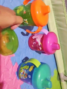 260ml Training Cup for Kid Water Drinking Cup with Lid Handle for Baby Sippy Leak-proof Duckbill