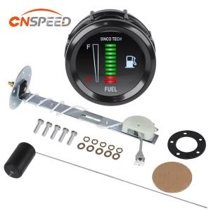 CNSPEED 2" 52mm Car Motorcycle Fuel Level Gauge with Fuel Level Sensor Fuel Float Electronic LED Display 8-18V Automotive Gauge