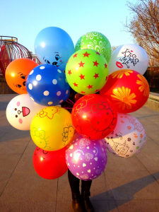 Thickened Balloons Childrens Cartoon Toys Multiple Cute round Colorful Kindergarten Ground Push Flow Guide Small Gifts