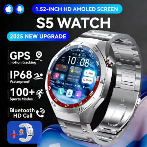 Round GPS Smart Watch Waterproof BT Call Men SmartWatch for Women Health Monitor 100+Sport Smart Band DIY Watch Faces Gifts Ht22