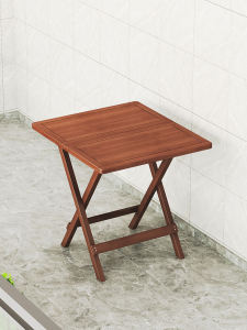 สไตล์จีนสมัยใหม่พับโต๊ะสี่เหลี่ยมแบบพกพาระเบียงโต๊ะเล็กโต๊ะรับประทานอาหารที่บ้านโต๊ะกลม ศิลปะ ดีไซน์