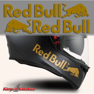stiker Red Bull helm full face model kanan kiri cutting stiker