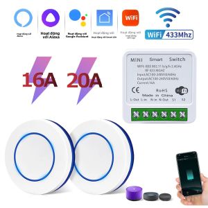 Công Tắc Thông Minh Wifi Tuya RF 433MHz Không Dây Điều Khiển Bằng Giọng Nói Với Alexa Và Google Home Dùng Cho Đèn LED Và Tự Động Hóa Nhà Cửa