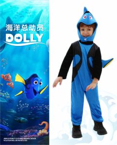 New Finding Dory Cosplay Costume for kids Dory Regal Blue Tang dress up marine animal Dory Toddler Fish For Children New Year Party Costume