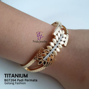 Gelang Ori Titanium Padi Permata Mewah Fashionable Perhiasan Fashion Import Premium Awet Anti Karat bgt264
