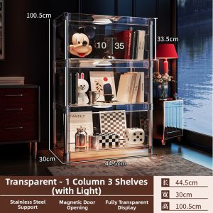 Semi-Transparent Acrylic Display Shelf Stainless Steel