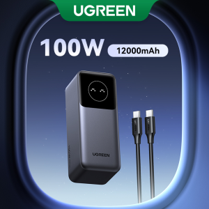 UGREEN 12000mAh Laptop Powerbank PD 100W Fast Charging Power Bank for Thinkpad T14 Dell Lenovo MacBook Pro/Air iPhone 17 16 Pro Max Samsung S25 Ultra Fold 6 Pixel iPad 10th Xiaomi Huawei Poco X6 pro Adapter Model: PB724