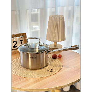 [Leak Detection] Export German 16cm Milk Pot 304 Stainless Steel Single Handle Milk Pot Composite Chassis Large Water Ladle