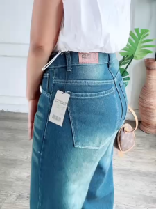 CELANA JEANS UNISX GOMBRANG LEBAR TERBARU KEKINIAN BAHAN JEANS SUPERTEBAL MELAR