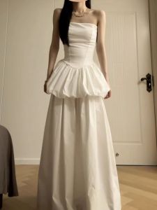 ZHENMANZI | White Bustier Puff Dress