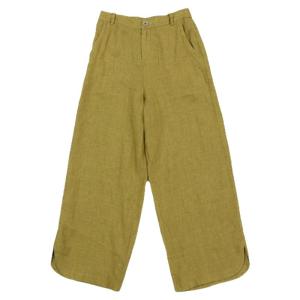 WUSEWUWEI | Amber Yellow Linen Casual Straight Leg Trousers odorless tasteless countryside new 2025 High Waist Wide Leg Pants Artistic