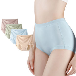 Sentexin กางเกงในเอวสูงโมดอลของผู้หญิง4แพ็คM-XXL ขนาดพิเศษกางเกงชั้นในสตรีไร้รอยต่อระบายอากาศได้ดี